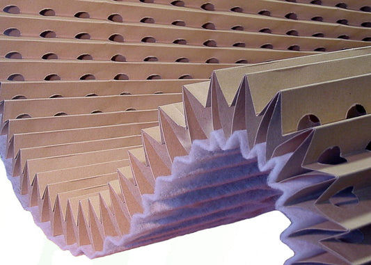 close up of our procart h filter which is out high efficiency paint filter for use in spray booths