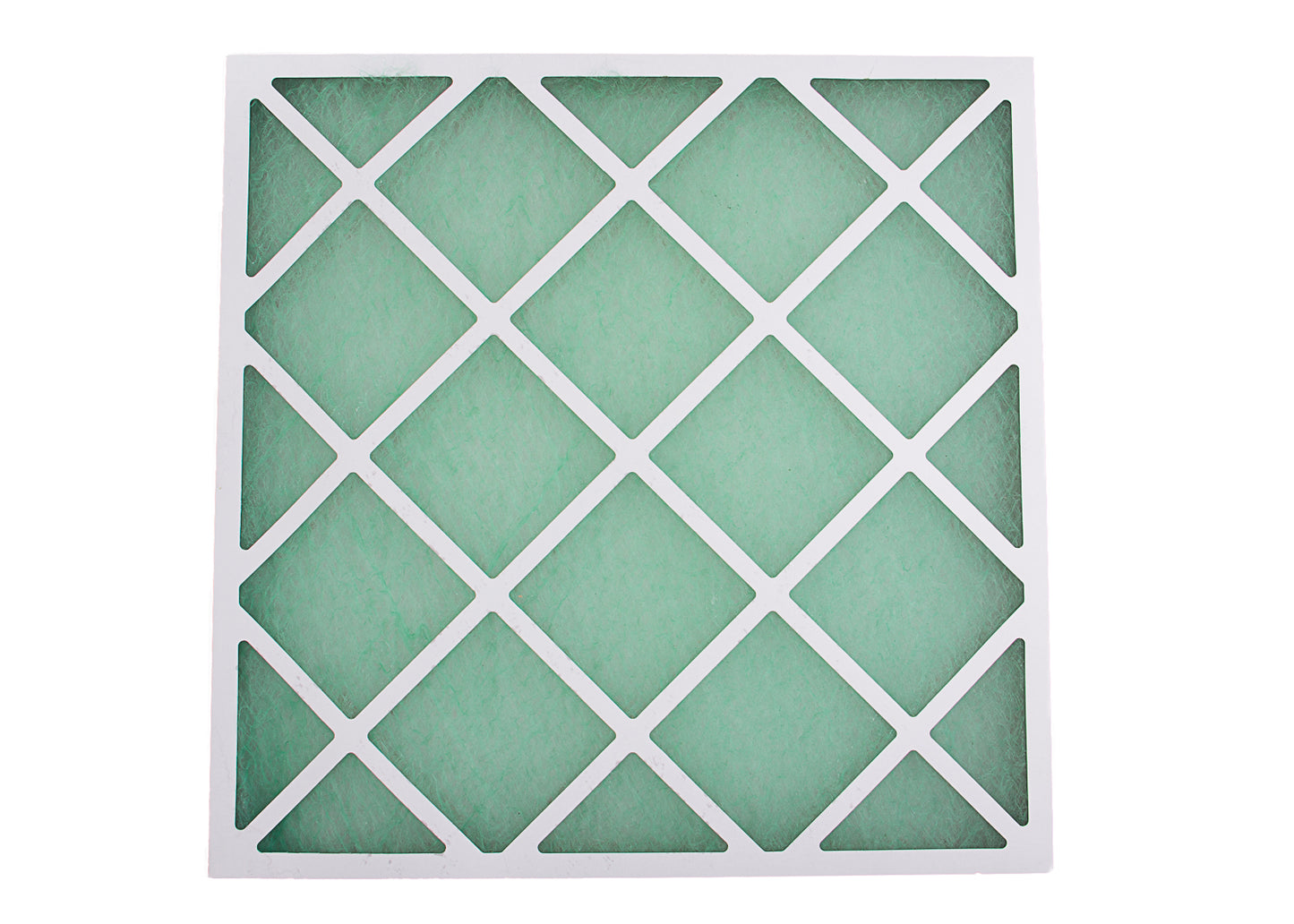Glass fibre panel with a white cardboard frame, commonly used for air or paint filtration.