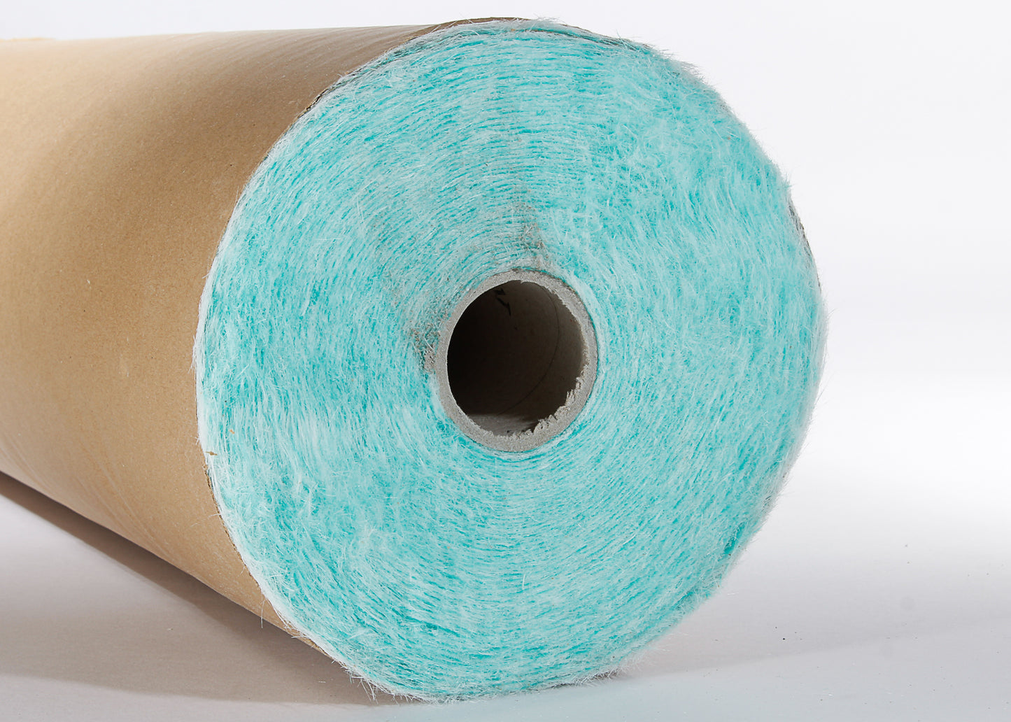photo of standard spray booth filter. Roll of fibreglass paint stop.