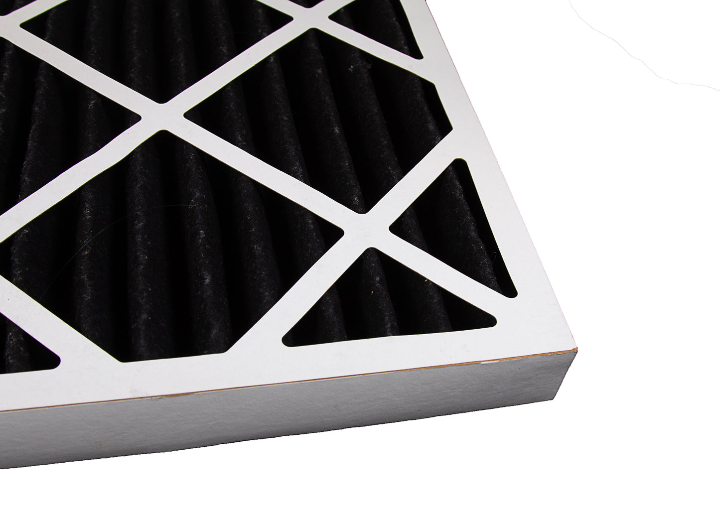 photo showing the corner of our carbon air filters which help arrest fumes produced in a manufacturing process