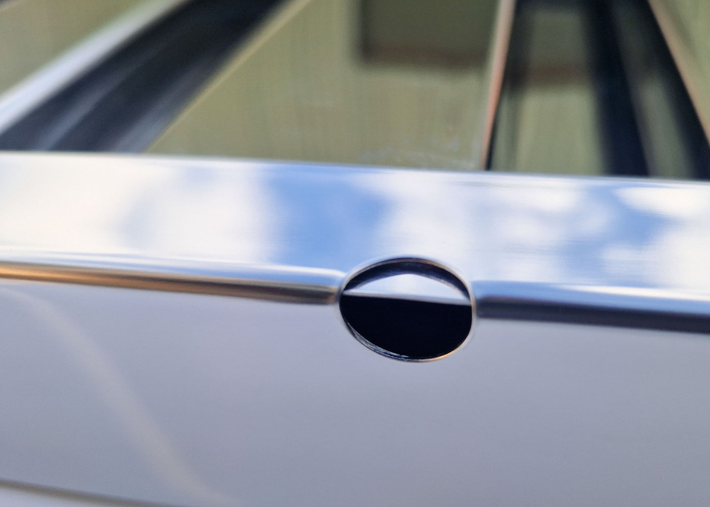 photo showing one of the drain holes that are in the frame of our stainless steel kitchen filters. These help the grease to drain from the baffles and for quicker drying after cleaning.