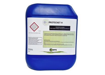 photo showing a container of our electrostatic, clear coating for holding dust.