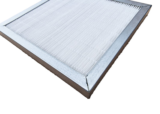 Pleated air filter panel for dust collection for use in various filtration systems.
