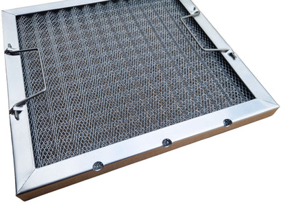 grease filters with drain holes that allow for the filters to be cleaned with warm water
